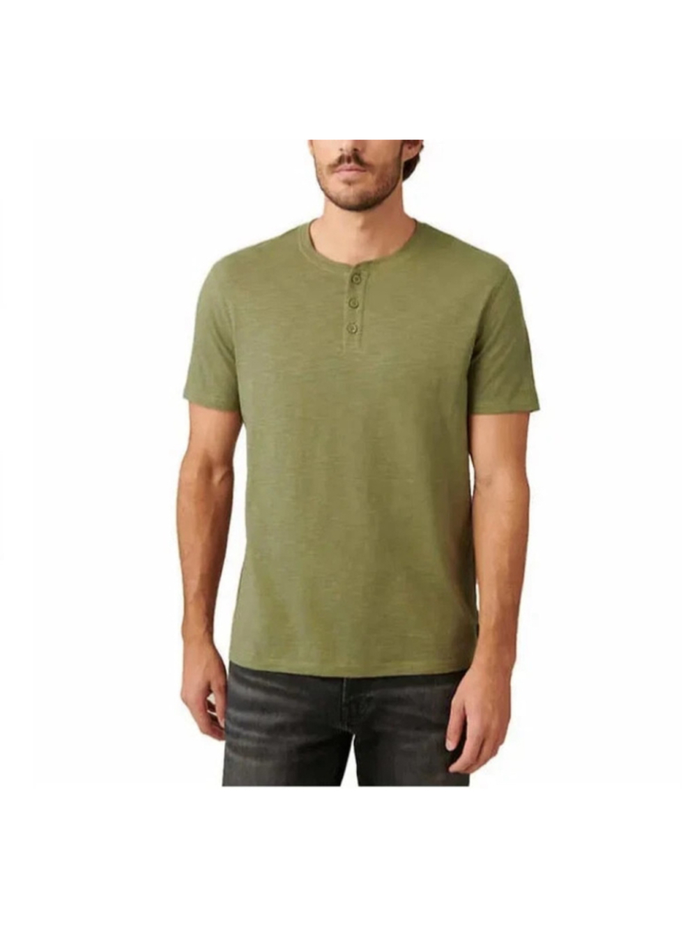 Lucky Brand Men's Short Sleeve Henley T-Shirt - Green, Medium